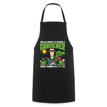 Cadeau du jardinier fier - Tablier de cuisine - noir - Devant - AI Model Male 185 dark (185cm)