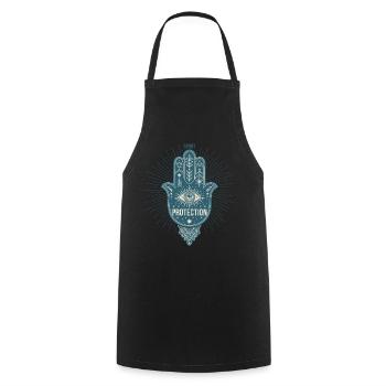 Spiritualité Protection des esprits Géométrie sacrée - Tablier de cuisine - noir - Devant - AI Model Male 185 dark (185cm)