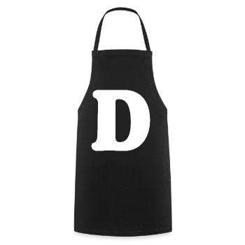Impression de style grand D | Point D | D Logo - Tablier de cuisine - noir - Devant - AI Model Male 185 dark (185cm)