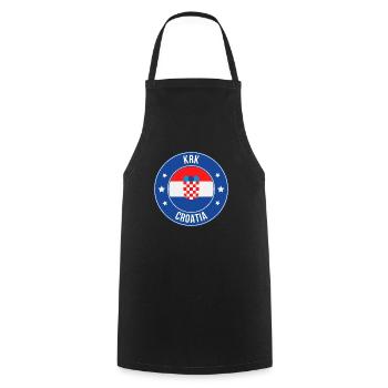 Croatian Crest Circle - Cooking Apron - black - Front - AI Model Male 185 dark (185cm)