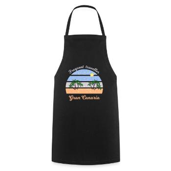 Gran Canaria Palmenstrand Retro - Kochschürze - Schwarz - Vorne - AI Model Male 185 dark (185cm)