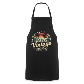 Vintage July 1976 Retro Limited Edition - Cooking Apron - black - Front - AI Model Male 185 dark (185cm)