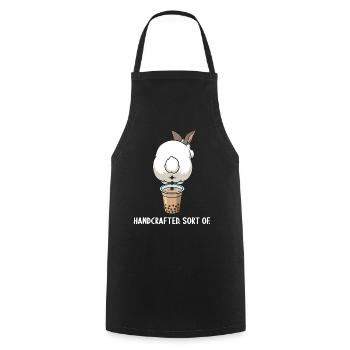 Bubble Tea Boba Drôle de Lapin mignon - Tablier de cuisine - noir - Devant - AI Model Male 185 dark (185cm)