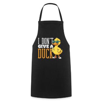 Motifs drôles de canards Citons amoureux de canards - Tablier de cuisine - noir - Devant - AI Model Male 185 dark (185cm)