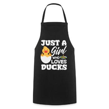 Motifs drôles de canards Citons amoureux de canards - Tablier de cuisine - noir - Devant - AI Model Male 185 dark (185cm)
