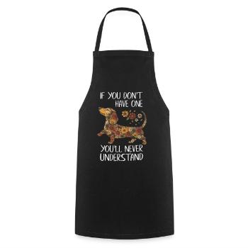 Dackel Flowers Love Dog | Humor-Geschenk - Kochschürze - Schwarz - Vorne - AI Model Male 185 dark (185cm)