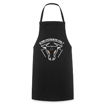 Steelworkers_only - Tablier de cuisine - noir - Devant - AI Model Male 185 dark (185cm)
