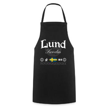 Lund Schweden Streetwear Reise Souvenir - Kochschürze - Schwarz - Vorne - AI Model Male 185 dark (185cm)