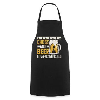 Schach Schachspieler Schachbrett - Kochschürze - Schwarz - Vorne - AI Model Male 185 dark (185cm)