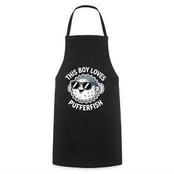 Puffer Fish Sayings Funny Puffer Fish Gift - Cooking Apron - black - Front - AI Model Male 185 dark (185cm)