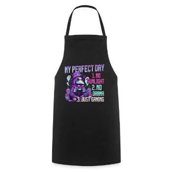 Pastel Goth Soft Goth Gaming Gamer - Kochschürze - Schwarz - Vorne - AI Model Male 185 dark (185cm)