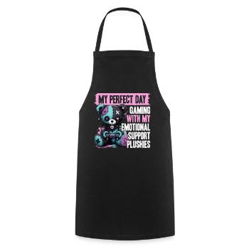 Pastel Goth Soft Goth Gaming Gamer - Cooking Apron - black - Front - AI Model Male 185 dark (185cm)