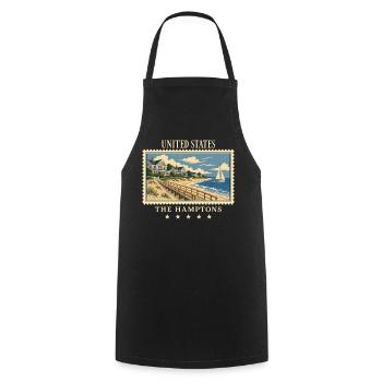 USA The Hamptons Vintage Travel Brand - Cooking Apron - black - Front - AI Model Male 185 dark (185cm)