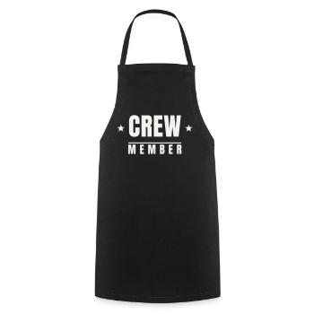 Crew Member Sterne Badge Team Staff Event Festival - Kochschürze - Schwarz - Vorne - AI Model Male 185 dark (185cm)