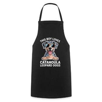 Louisiana Catahoula Leopard Dog Saying Gift - Cooking Apron - black - Front - AI Model Male 185 dark (185cm)