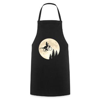 Dino Bicycle Moon Vintage - Cooking Apron - black - Front - AI Model Male 185 dark (185cm)