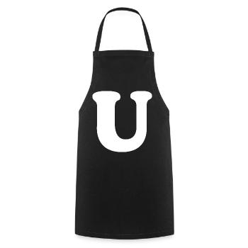Large U Style Print | Letter U | U Logo - Cooking Apron - black - Front - AI Model Male 185 dark (185cm)