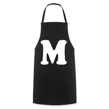 Large M Style Print | Letter M | M Logo - Cooking Apron - black - Front - AI Model Male 185 dark (185cm)