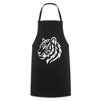 Tiger Line Head Silhouette Powerful - Cooking Apron - black - Front - AI Model Male 185 dark (185cm)