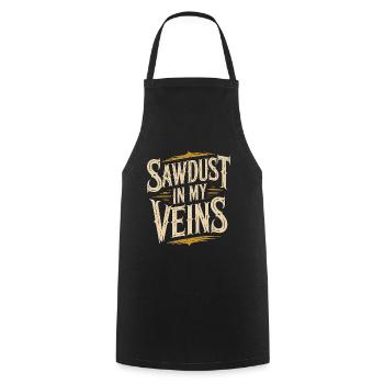 Ébéniste Sciure dans mes veines Menuisier - Tablier de cuisine - noir - Devant - AI Model Male 185 dark (185cm)