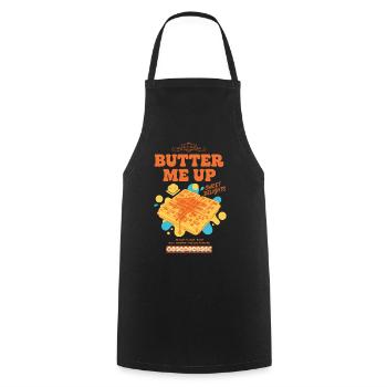 Breakfast Butter Me Up Funny Brunch Coffee Bacon - Cooking Apron - black - Front - AI Model Male 185 dark (185cm)