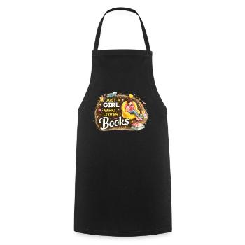 Book Lover Gift for Book Nerd - Cooking Apron - black - Front - AI Model Male 185 dark (185cm)