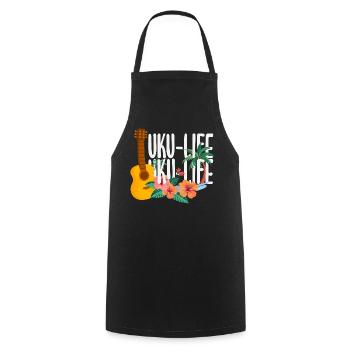Funny Ukulele Designs and Sayings - Cooking Apron - black - Front - AI Model Male 185 dark (185cm)