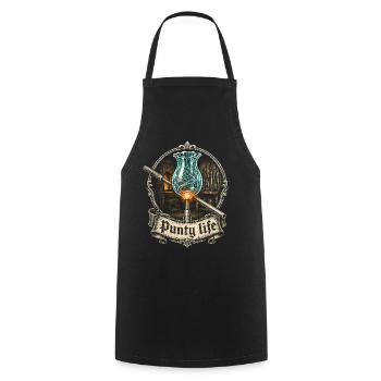 Vie de Souffleur de Verre Punty - Tablier de cuisine - noir - Devant - AI Model Male 185 dark (185cm)