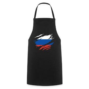 Russie Drapeau Russe - Tablier de cuisine - noir - Devant - AI Model Male 185 dark (185cm)