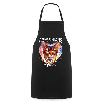 Amour des chats abyssiniens - Tablier de cuisine - noir - Devant - AI Model Male 185 dark (185cm)
