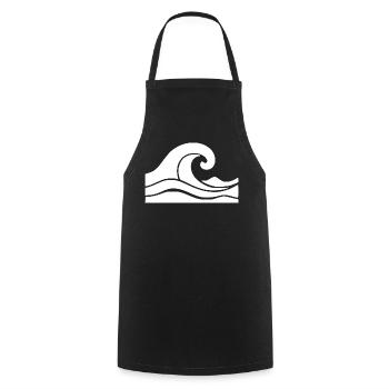 Cadeau de vacances Wave Minimal Sea Beach - Tablier de cuisine - noir - Devant - AI Model Male 185 dark (185cm)