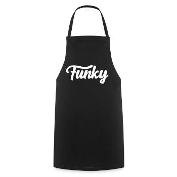 Funky music logo - Cooking Apron - black - Front - AI Model Male 185 dark (185cm)