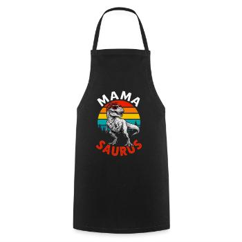 Mamasaurus Maman Dinosaure Cadeau Fête Des Mères - Tablier de cuisine - noir - Devant - AI Model Male 185 dark (185cm)