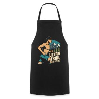 Ultra Trail Running  - Cooking Apron - black - Front - AI Model Male 185 dark (185cm)