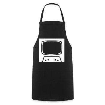 Retro Vintage TV 80s 90s Gift - Cooking Apron - black - Front - AI Model Male 185 dark (185cm)