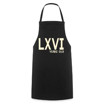 Roman Numerals 66 - Cooking Apron - black - Front - AI Model Male 185 dark (185cm)