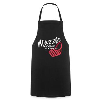 Les chiens à muselière sont de bons chiens - Tablier de cuisine - noir - Devant - AI Model Male 185 dark (185cm)