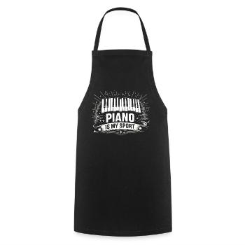 Funny Piano Gift for Pianist and Teacher - Cooking Apron - black - Front - AI Model Male 185 dark (185cm)