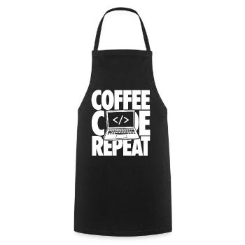Coffee Code Repeat Programmer - Cooking Apron - black - Front - AI Model Male 185 dark (185cm)