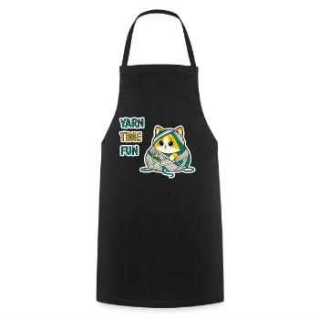 Art cadeau cadeau en laine mignonne Kitty Baby Cat Kawaii - Tablier de cuisine - noir - Devant - AI Model Male 185 dark (185cm)