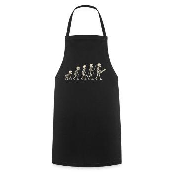 Skeleton Evolution - Funny Halloween Gift - Cooking Apron - black - Front - AI Model Male 185 dark (185cm)