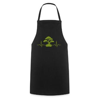 Japanese Bonsai Tree Plant Heartbeat Bonsai - Cooking Apron - black - Front - AI Model Male 185 dark (185cm)