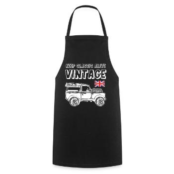 Keep_Classic_Alive_Vintage - Cooking Apron - black - Front - AI Model Male 185 dark (185cm)