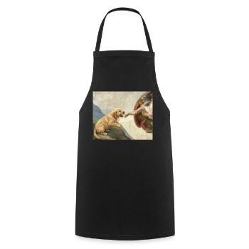 Mème chien God Hand Golden Retriever - Tablier de cuisine - noir - Devant - AI Model Male 185 dark (185cm)