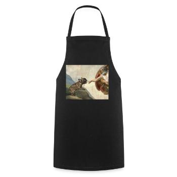 Mème du chien God God Hand du chien bouledogue français - Tablier de cuisine - noir - Devant - AI Model Male 185 dark (185cm)