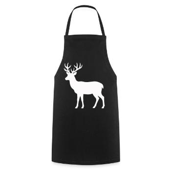 Silhouette de cerf clair de lune - Tablier de cuisine - noir - Devant - AI Model Male 185 dark (185cm)