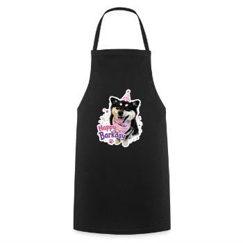 Happy Barkday Finnish Lapphund - Cooking Apron - black - Front - AI Model Male 185 dark (185cm)