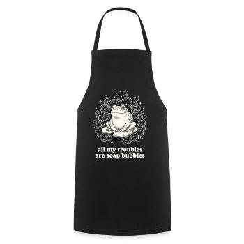 Tous mes soucis sont des bulles de savon - Tablier de cuisine - noir - Devant - AI Model Male 185 dark (185cm)