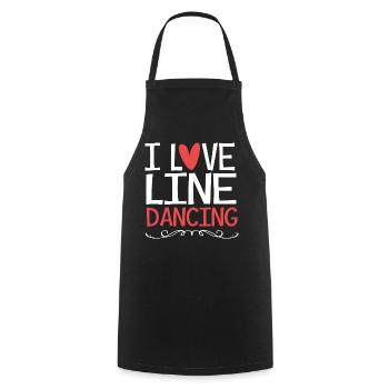Danse en ligne - Tablier de cuisine - noir - Devant - AI Model Male 185 dark (185cm)