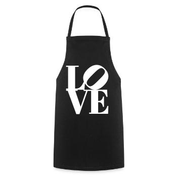 T-shirt iconique au design pop art d’amour - Tablier de cuisine - noir - Devant - AI Model Male 185 dark (185cm)